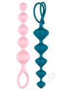 Satisfyer Love Beads Silicone Anal Beads Pink And Blue (2...